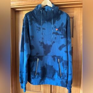 Aviator Nation Women’s Blue and Black Tie-Dye Crewneck Hoodie.